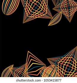 Falling geometric figures. Concept background with color striped figures for mobile application or print. Background with falling colorful geometric figures for your design. Vector texture.
