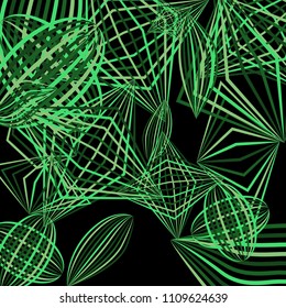 Falling geometric figures. Concept background with color striped figures for poster or mobile application. Background with falling colorful geometric figures for your design. Vector texture.
