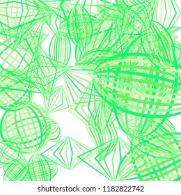 Falling geometric figures. Concept background with color striped figures for print or banner. Background with falling colorful geometric figures for your design. Vector texture.