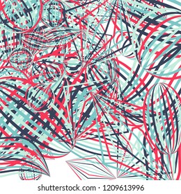 Falling geometric figures. Concept background with color striped figures for poster or mobile application. Background with falling colorful geometric figures for your design. Vector texture.