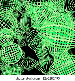 Falling geometric figures. Concept background with color striped figures for print or banner. Background with falling colorful geometric figures for your design. Vector texture.