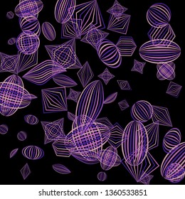 Falling geometric figures. Concept background with color striped figures for poster or mobile application. Background with falling colorful geometric figures for your design. Vector texture.