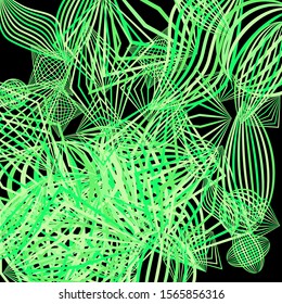 Falling geometric figures. Concept background with color striped figures for card or poster. Background with falling colorful geometric figures for your design. Vector texture.