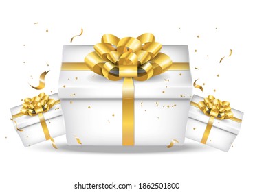 Falling gift box, Happy new year celebrate, vector art and illustration.
