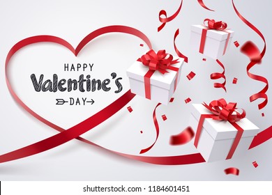 Falling gift box, Valentine's day celebrate, vector art and illustration