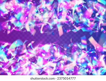 Falling Glare. Festive Art. Rainbow Texture. Modern Foil. Laser Colorful Backdrop. Holographic Sparkles. Shiny Flyer. Violet Metal Effect. Pink Falling Glare