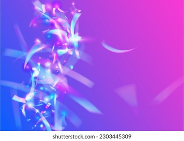 Falling Glare. Violet Metal Confetti. Holiday Art. Surreal Foil. Blur Carnaval Backdrop. Birthday Sparkles. Retro Banner. Neon Effect. Pink Falling Glare