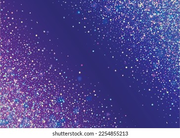 Falling Glare. Violet Shiny Effect. Blur Flyer. Disco Prismatic Backdrop. Glitter Art. Bokeh Confetti. Carnival Background. Surreal Foil. Pink Falling Glare