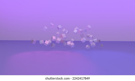 falling glass box illustration background design