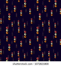 Falling glass shperes seamless pattern. Three dimensional depth series.
