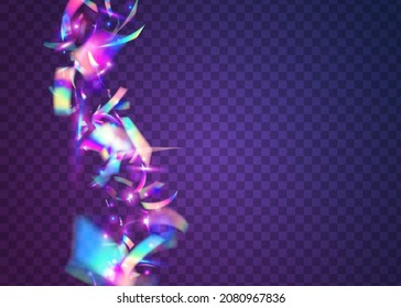 Falling Glitter. Laser Colorful Backdrop. Unicorn Foil. Glamour Art. Retro Flare. Pink Blur Confetti. Transparent Sparkles. Bokeh Tinsel. Violet Falling Glitter