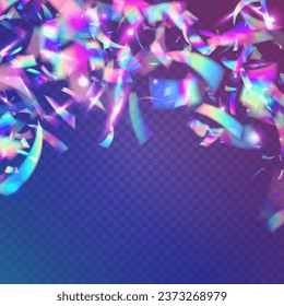 Falling Glitter. Retro Burst. Rainbow Background. Shiny Carnaval Wallpaper. Violet Blur Sparkles. Surreal Art. Digital Foil. Iridescent Glare. Pink Falling Glitter