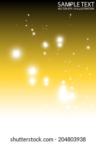 Falling glitters background vector template - Vector golden space sparkle fall background illustration