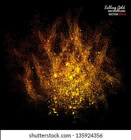 Falling Gold Background, Vector EPS10