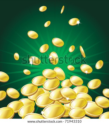 Falling gold coins