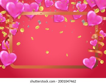 Falling gold coins and balloons . Rain from golden coins. Coins with dollar sign isolated on white background