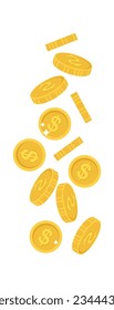 Falling Gold Coins Vector Illustration
