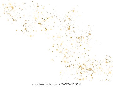 Partículas de glitter dourado em queda, brilho, mancha dourada isolada sobre fundo transparente