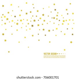 Falling gold stars. Abstract vector background with starry. 