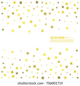Falling gold stars. Abstract vector background with starry. 