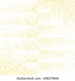 Falling gold stars of Confetti. Geometric Squares scatterer on a white background of gold glitter falling confetti stars. Vector illustration.