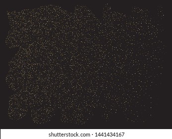 Falling golden color circles. Vector illustration concept. New element of your design. Gold festive luxury bright chaotic confetti background on black.