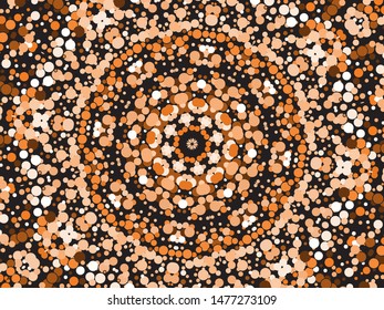 Falling golden color circles. Vibrant element of your design. Vector illustration backdrop. Gold festive luxury bright chaotic confetti background on black.