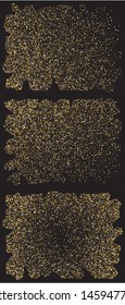 Falling golden color squares. Vector illustration flyer. Random element of design. Gold festive, luxury, bright, chaotic confetti backgrounds set on black.