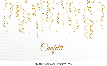 falling golden confetti background design