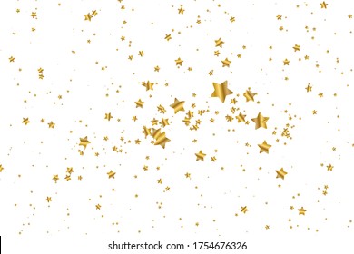 Fallender goldener Stern. Wolke von Sternen einzeln auf transparentem Hintergrund. Vektorgrafik