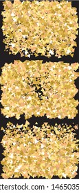 Falling golden triangles. Magic design's elements. Vector illustration object. Gold festive, luxury, bright, chaotic confetti backgrounds set on black.