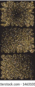 Falling golden triangles. Vector illustration object. Fresh design's elements. Gold festive, luxury, bright, chaotic confetti backgrounds set on black.