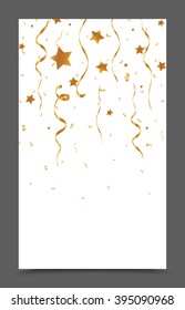Falling golds ribbon and confetti 