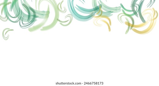 Falling green leaves. Fresh tea random leaves flying. Spring foliage dancing on white background.   place for text. copy space