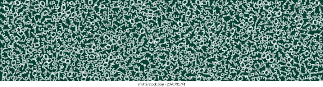 Falling handdrawn chalk numbers. Math study concept with flying digits. Decent back to school mathematics banner on blackboard background. Falling numbers vector illustration.