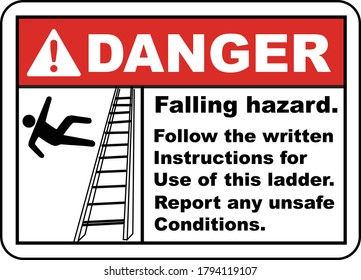 Falling Hazard Follow Instructions Sign