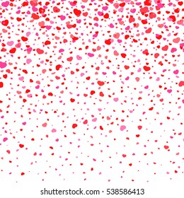 Falling hearts background. Isolated on white background. Vector illustration, eps 10.

