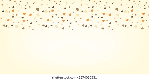 Falling Hearts Beige, Brown, Orange, Romantic, Lovely, Cute, Design, Background, Template, Wallpaper	