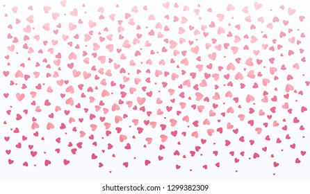 Falling hearts on a transparent background. Happy Valentine's Day.
