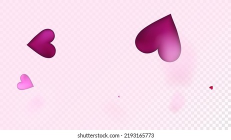 Confetti vectora de corazón en caída. Patrón de bodas de San Valentín. Bonita decoración rosada de San Valentín Día de San Valentín con el corazón caído Confetti. Regalo moderno, tarjeta de cumpleaños, fondo de afiche