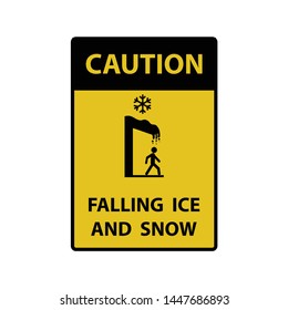 Falling Ice And Snow Sign Vector