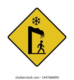 Falling Ice And Snow Sign Vector