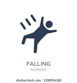 Falling icon. Trendy flat vector Falling icon on white background from Insurance collection, vector illustration can be use for web and mobile, eps10