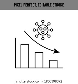 Falling infection. Vaccine, vaccination. Coronavirus pandemic. Isolated vector. Editable Stroke.