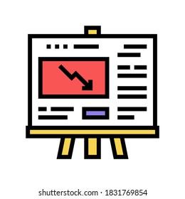 falling infographic presentation color icon vector. falling infographic presentation sign. isolated symbol illustration