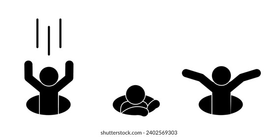 falling into a manhole icon