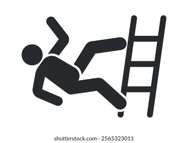 Falling from ladder caution symbol