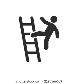 Falling Ladder Icon Monochrome Black White Stock Vector (Royalty Free ...