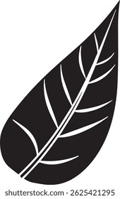 Falling Leaf Icon with Sharp Edges in Black