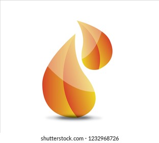 A falling leaf icon vector with gradient color